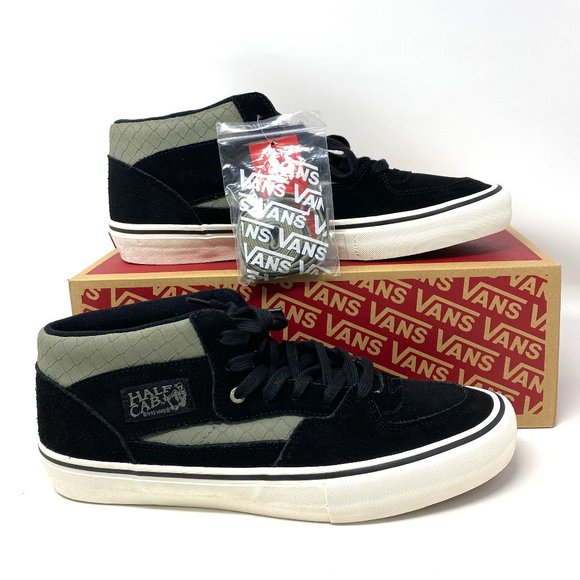 Vans Shoes - VANS Half Cab Pro Black Suede Canvas Mid Sneakers Women’s Size 8 9 VN0A38CP2LA